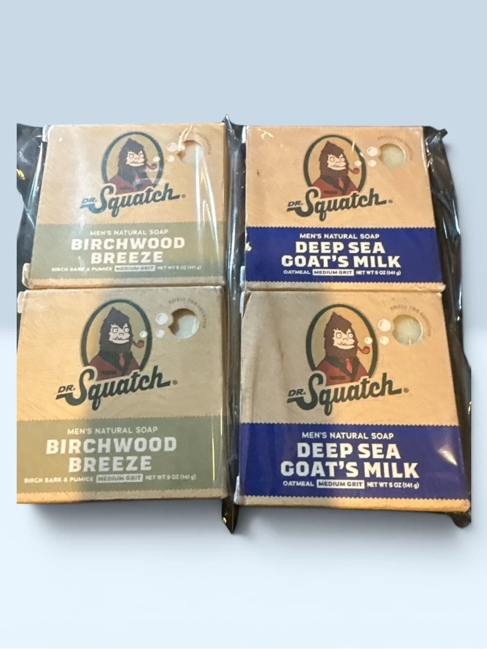 Dr. Squatch Birchwood Breeze & Deep Sea Goat's Milk Soap Pack of 4